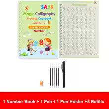 Sank Magic Practice Copybook Pen Preschools Kids Calligraphy English Verison Free Wiping Children Reusable Writing Book