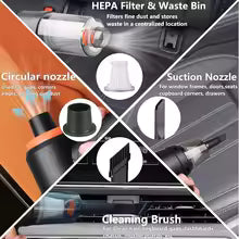 6 IN 1 Car Vacuum Cleaner Suction Blow Vaccum Home Handheld Charging Portable Mini Small Aspiradora Auto Machine