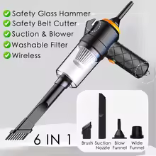 6 IN 1 Car Vacuum Cleaner Suction Blow Vaccum Home Handheld Charging Portable Mini Small Aspiradora Auto Machine