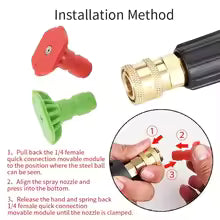 Car Wash Accessories 1/4 Quick Connection 4 Color Spray Nozzle For High Pressure Washer And Wireless Lithium Battery Wash Gun